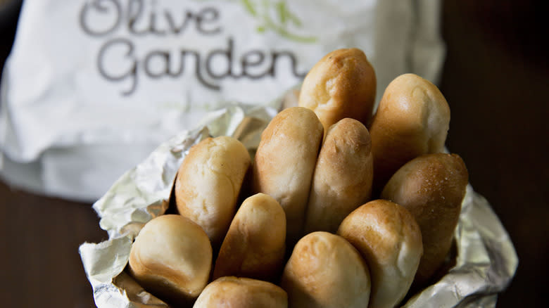 Bag of Olive Garden breadsticks