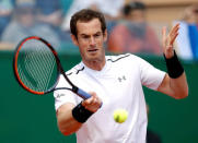 Tennis - Monte Carlo Masters - Monaco, 19/04/2017. Andy Murray of Britain plays a shot to Gilles Muller of Luxemburg. REUTERS/Eric Gaillard