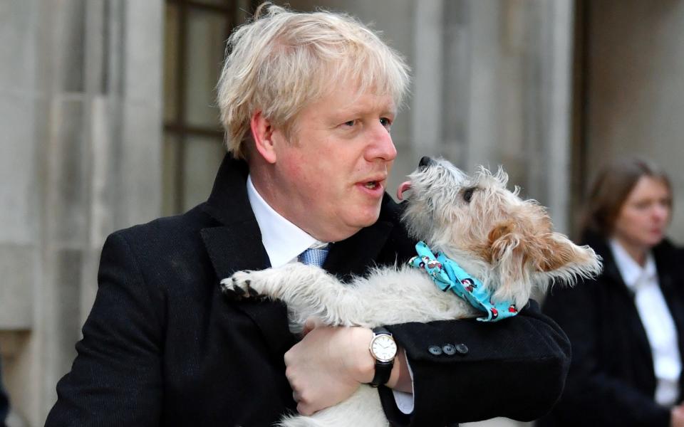 Boris Johnson with his rescue Jack Russell Dilyn