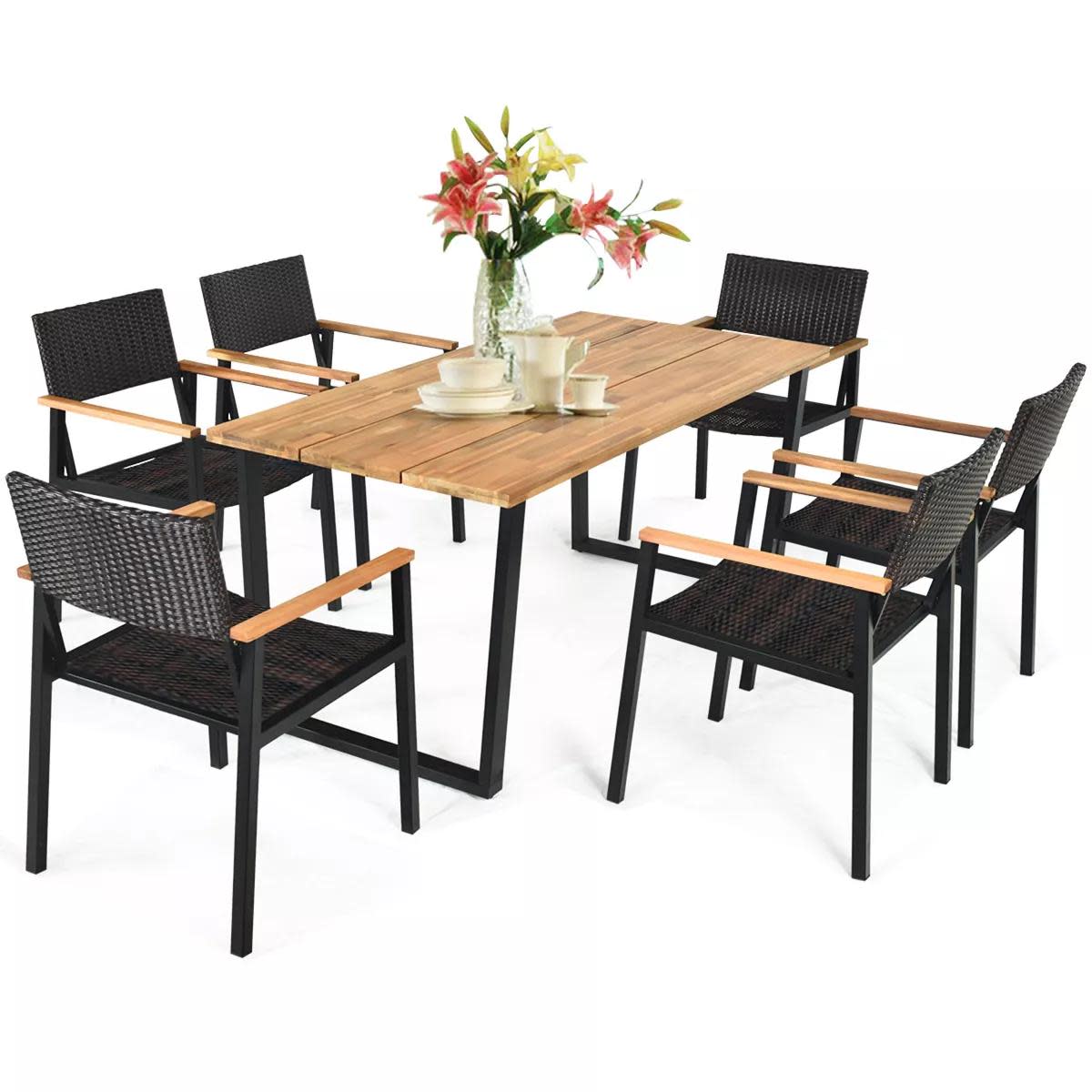 <p><a href="https://go.redirectingat.com?id=74968X1596630&url=https%3A%2F%2Fwww.target.com%2Fp%2Fcostway-7pcs-patio-rattan-patented-dining-chair-table-set-solid-wood-frame-umbrella-hole%2F-%2FA-83491111&sref=https%3A%2F%2Fwww.townandcountrymag.com%2Fstyle%2Fhome-decor%2Fg44389756%2Fbest-luxury-outdoor-furniture%2F" rel="nofollow noopener" target="_blank" data-ylk="slk:Shop Now;elm:context_link;itc:0;sec:content-canvas" class="link rapid-noclick-resp">Shop Now</a></p><p>Target</p><p>target.com</p><p>$46.00</p>