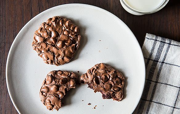 <div class="caption-credit"> Photo by: James Ransom</div><div class="caption-title">Divine Gluten-Free Chocolate Cookies</div><i><b><a rel="nofollow noopener" href="http://food52.com/recipes/19209-divine-gluten-free-chocolate-cookies-no-seriously" target="_blank" data-ylk="slk:Get the recipe;elm:context_link;itc:0;sec:content-canvas" class="link ">Get the recipe</a></b>.</i> <br> <br> I can promise you these will be eliminated within minutes, so watch out. - Jestei