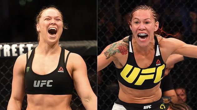 Rousey and Cyborg. Pic: Getty