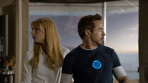 Gywneth Paltrow and Robert Downey Jr. in Marvel Studios' "Iron Man 3" - 2013