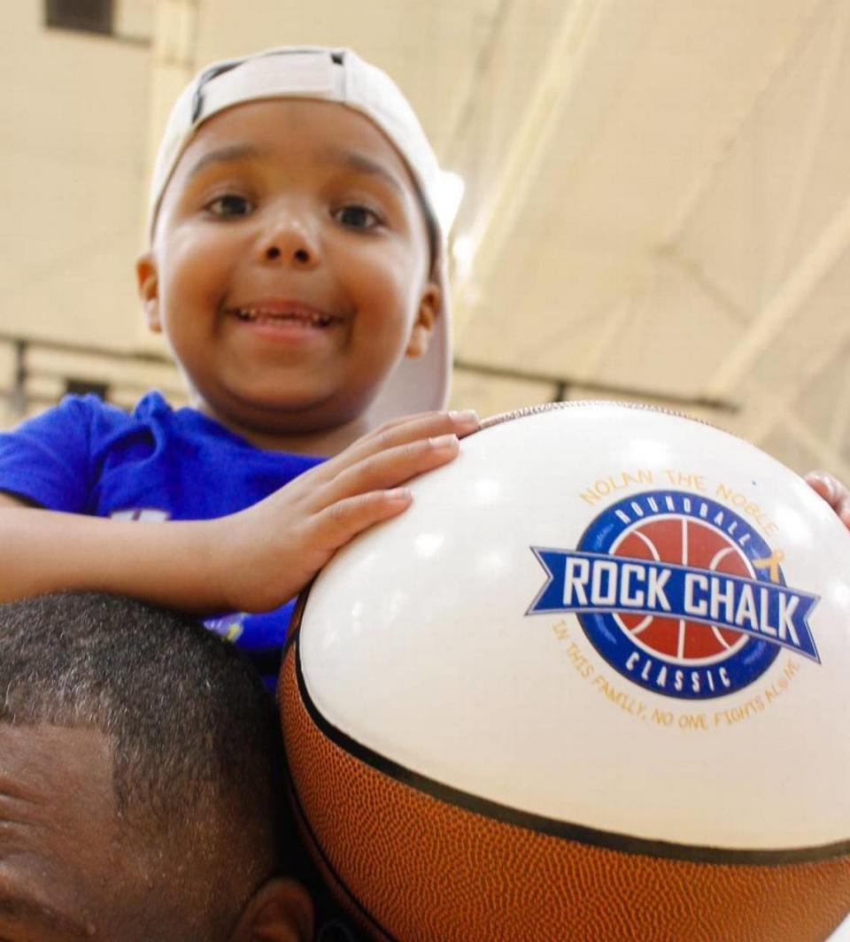 Azel Bryant, one of the “Magnificent Seven” beneficiaries of the 2024 Rock Chalk Roundball Classic, during the event in Lawrence on June 13, 2024.