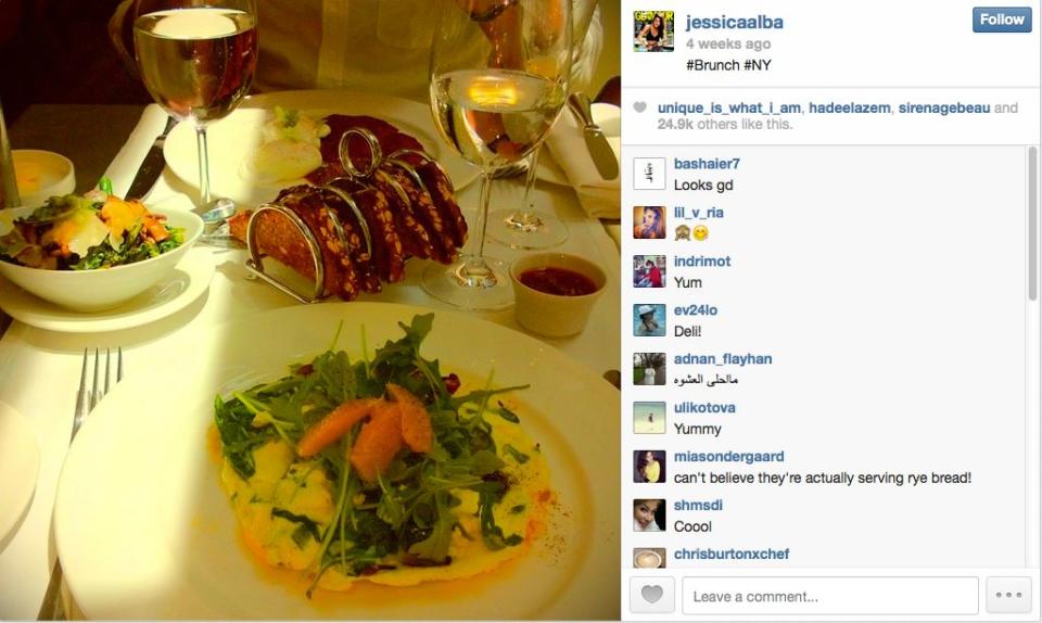 Jessica Alba is a brunch devotee.