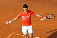 Tennis - ATP 1000 - Italian Open - Foro Italico, Rome, Italy - May 19, 2019 Serbia's Novak Djokovic celebrates during the final against Spain's Rafael Nadal REUTERS/Matteo Ciambelli