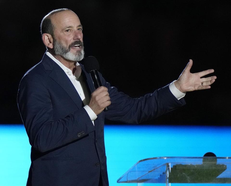 MLS commissioner Don Garber speaks during a ceremony honoring Lionel Messi in November.