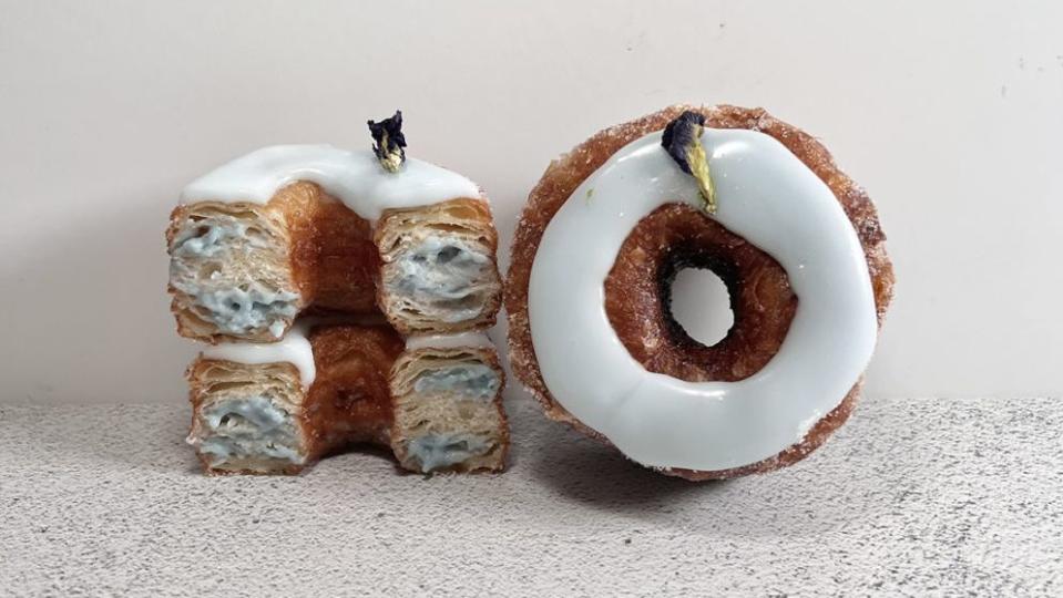 dominique ansel vegan cronut reflecting sherwin williams upward, their color of the year 2024