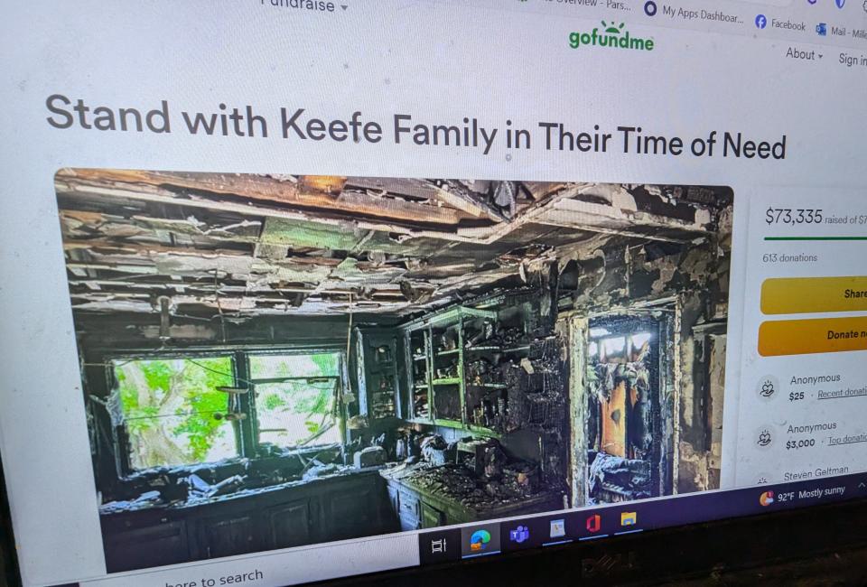 A GoFundMe has been started to help the Keefe family of Framingham after a fire heavily damaged their home on Sunday.