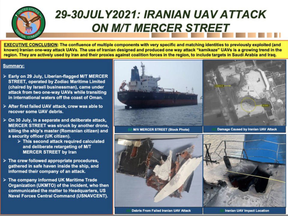 An executive summary of the US Central Command investigation into the MV Mercer Street (US CentCom)