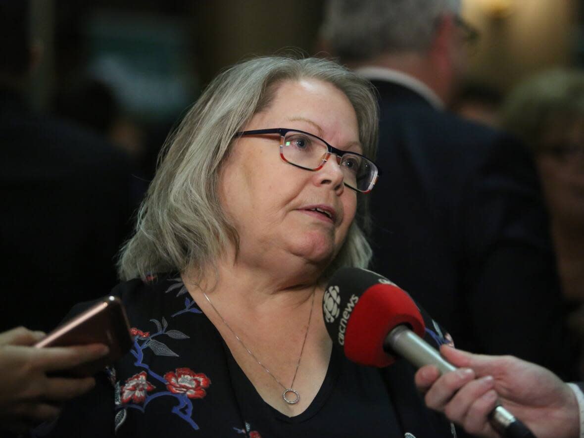 Lori Johb, president of the Saskatchewan Federation of Labour, said the Sask. Party government makes financial decisions without listening to or consulting workers. (Bryan Eneas/CBC - image credit)