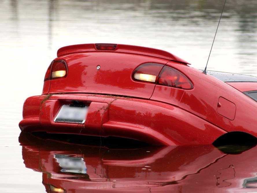 car sinking