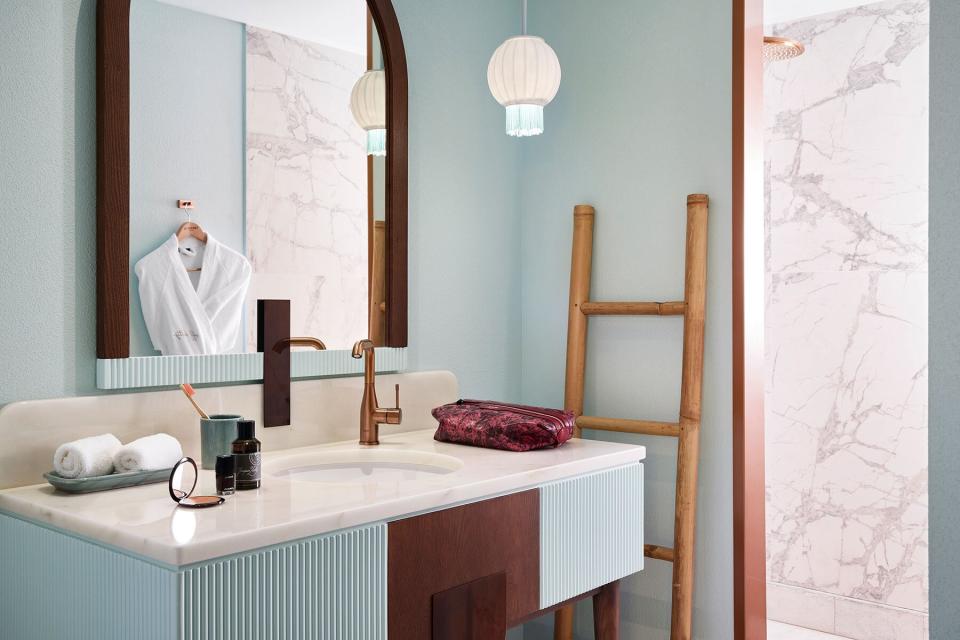 A bathroom in the rooms at Le Tropical Hôtel St Barth