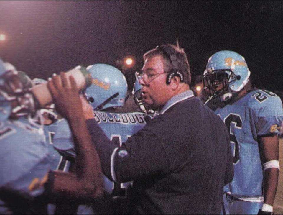 Ron Greene served as Burns football coach from 1984 through 2007, finishing with a 174-106 record. Most notably, he guided the Bulldogs to a NCHSAA state 3A championship in 1994.