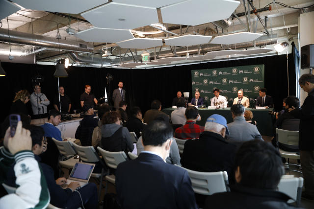 A's introduce Shintaro Fujinami, Japanese veteran slated to join rotation