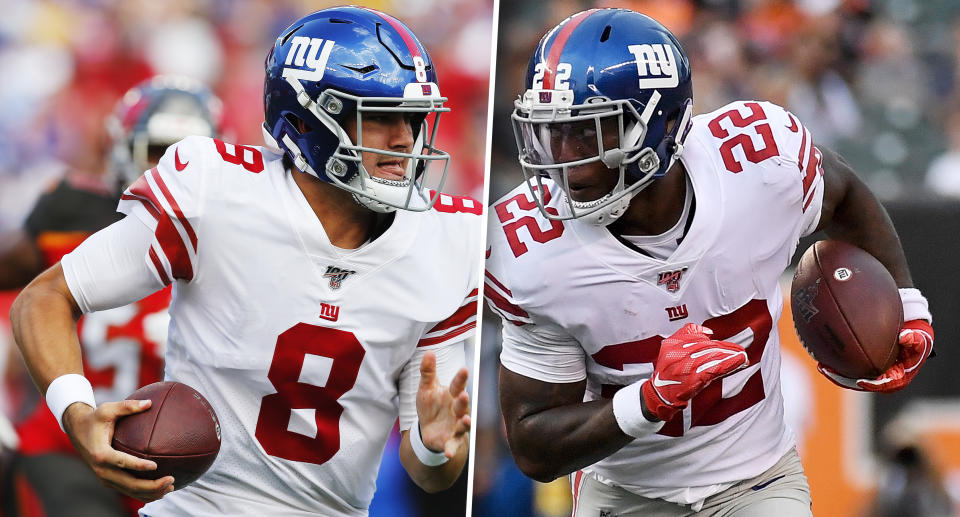 Daniel Jones and Wayne Gallman are both great fantasy starts in a favorable Week 4 matchup against Washington. (Getty Images)