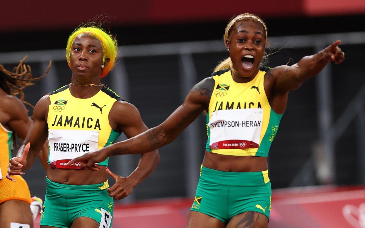 Women's 100m final Tokyo 2020 live Elaine Thompson-Herah -  REUTERS/Kai Pfaffenbach