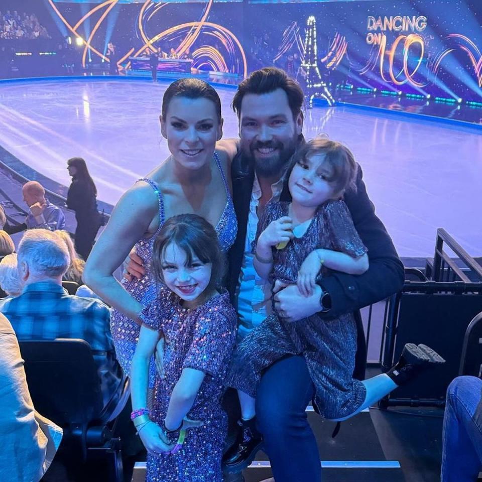 Sam Attwater and wife Vicky Ogden pictured with their daughters Rosie and Daisy (Instagram @samattwater)