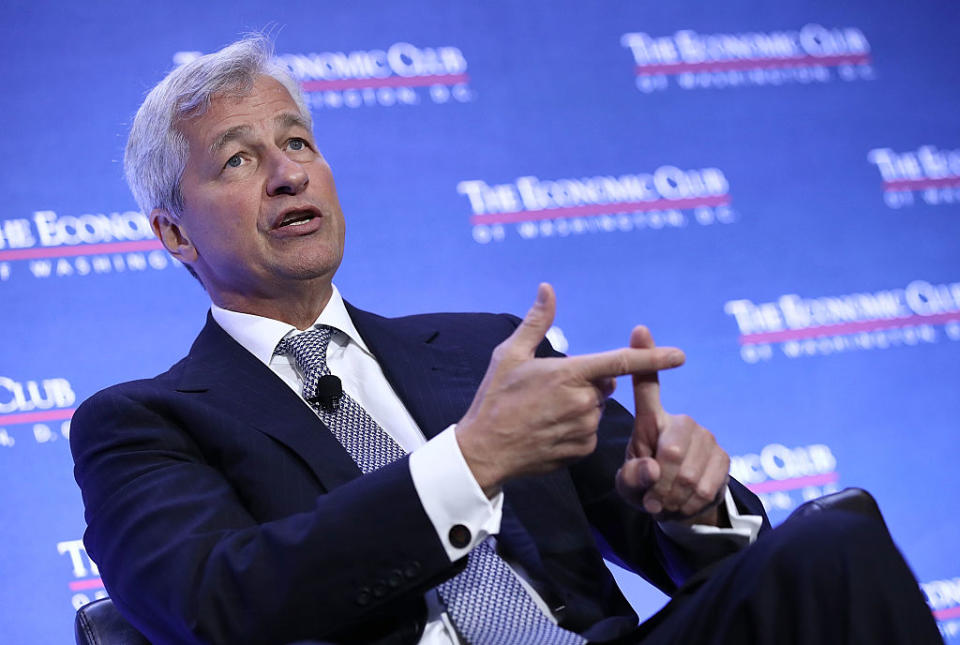 <p>JPMorgan Chase & Co’s operating committee, which includes CEO Jamie Dimon who is seen here, sent a note to staff saying the country is “strengthened by the rich diversity of the world around us.” <br> (Photo by Win McNamee/Getty Images) </p>