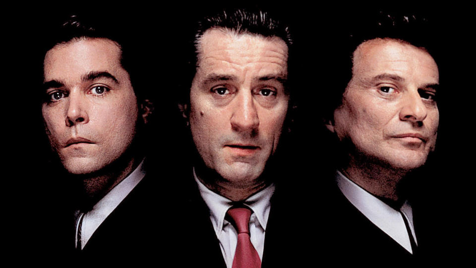 The classic GoodFellas poster featuring Ray Liotta, Robert De Niro and Joe Pesci.