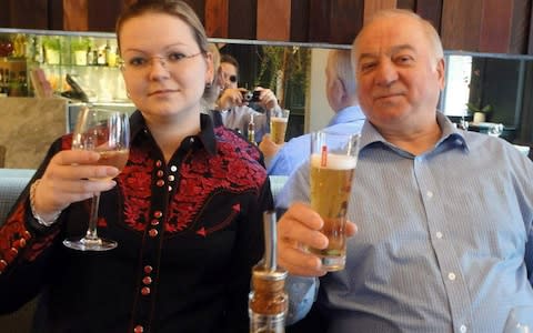 Sergei and Yulia Skripal photographed having a meal while fit and healthy - Credit: supplied by pixel8000