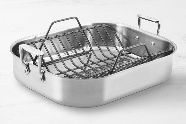 All-Clad Large Stainless Steel Roasting Pan with Rack