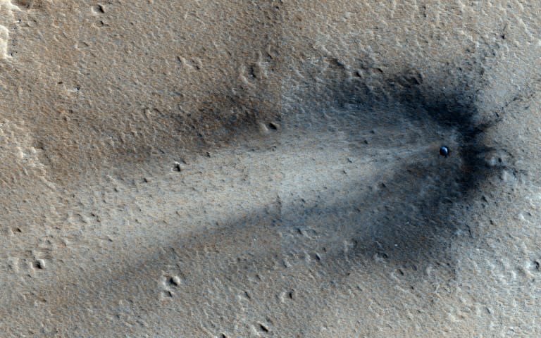 Mars is hit by large meteorites creating a 30-metre wide crater once a month, scientists estimate (Handout)