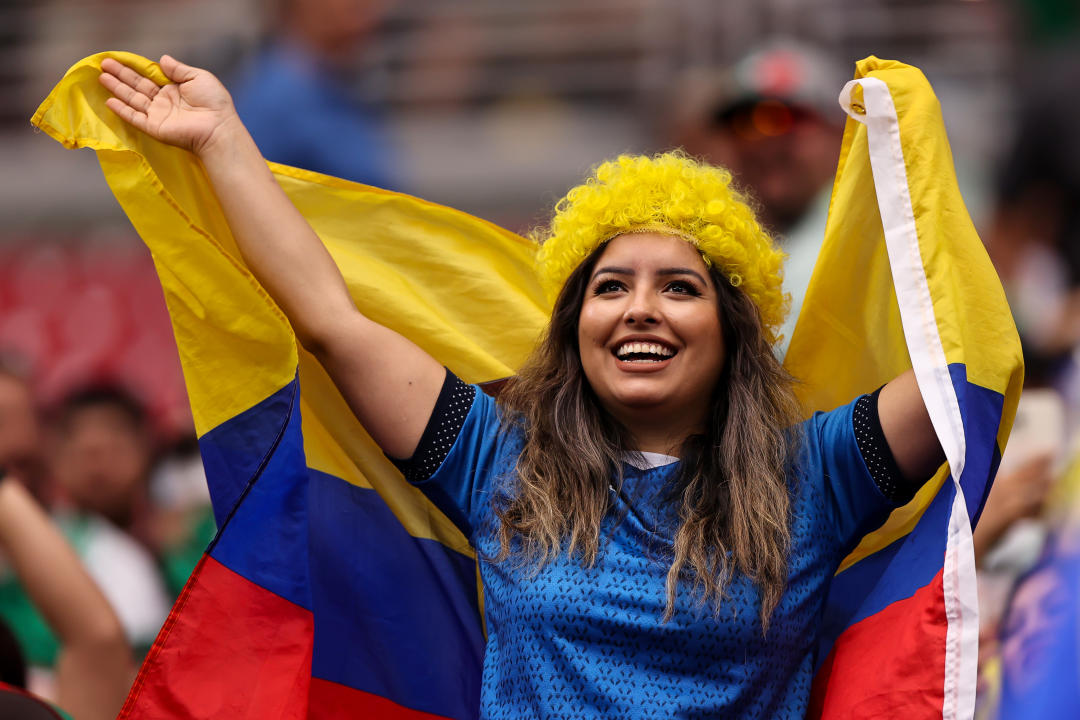 GLENDALE, ARIZONA - JUNE 30: An Ecuador fan reacts prior to the CONMEBOL Copa America 2024 Group D match between Mexico and Ecuador at State Farm Stadium on June 30, 2024 in Glendale, Arizona. (Photo by Omar Vega/Getty Images)