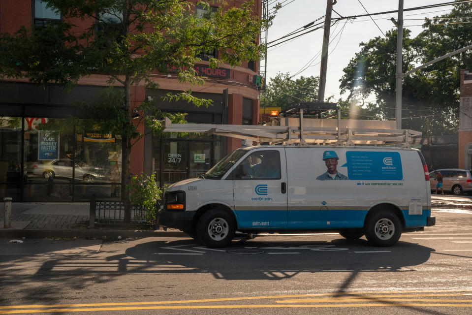 A Consolidated Edison Inc. van sits parked on a street in the Bronx borough of New York, U.S., on Saturday, July 20, 2019.<span class="copyright">David 'Dee' Delgado—Bloomberg/Getty Images</span>