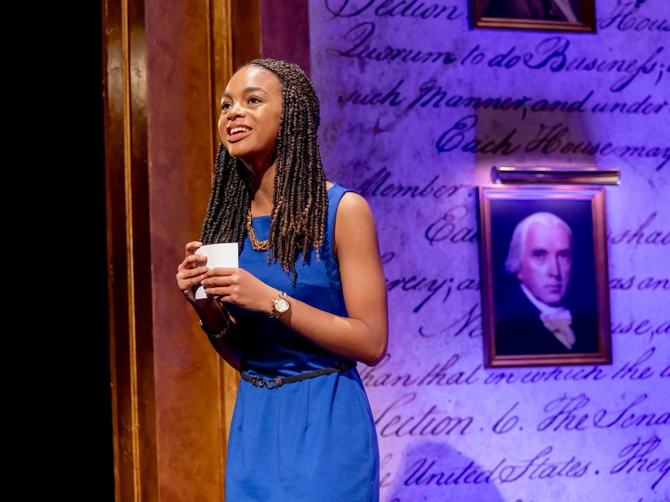 Syndi Charity Solomon as Debater in the Ensemble Theatre's production of "What the Constitution Means to Me." The play runs through Oct. 1.
