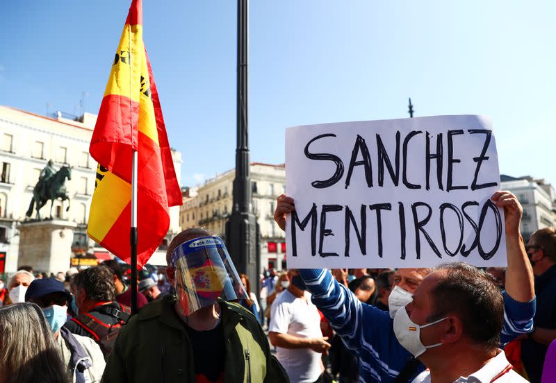 Protest against government in Madrid