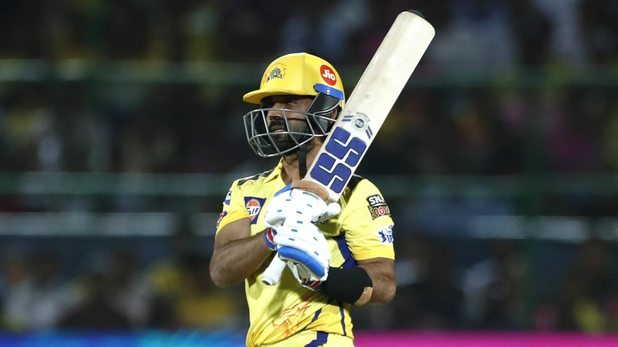  Ajinkya Rahane plays a shot during the IPL match between Rajasthan Royals and Chennai Super Kings  