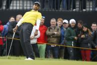 Golf - British Open - India's Anirban Lahiri reacts after a missed birdie putt on the 17th green during the second round - Royal Troon, Scotland, Britain - 15/07/2016. REUTERS/Paul Childs