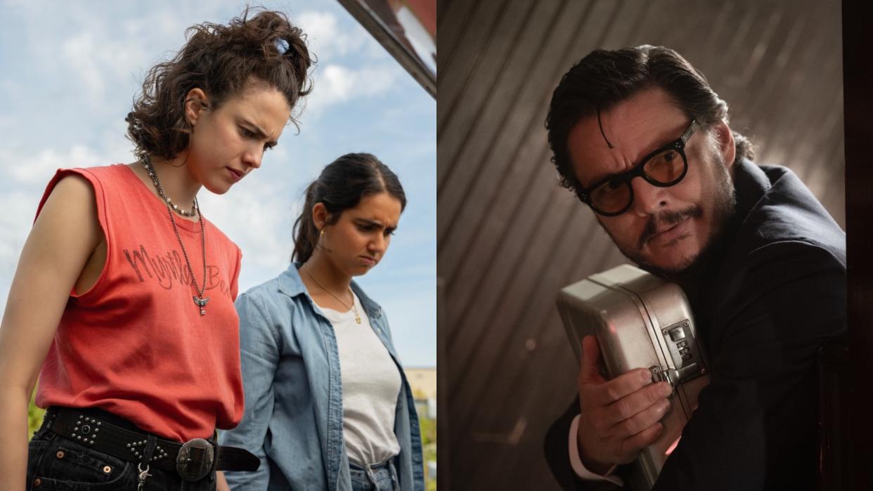 Margaret Qualley, Geraldine Viswanathan and Pedro Pascal in Drive-Away Dolls (Images: © 2024 Focus Features, LLC.)