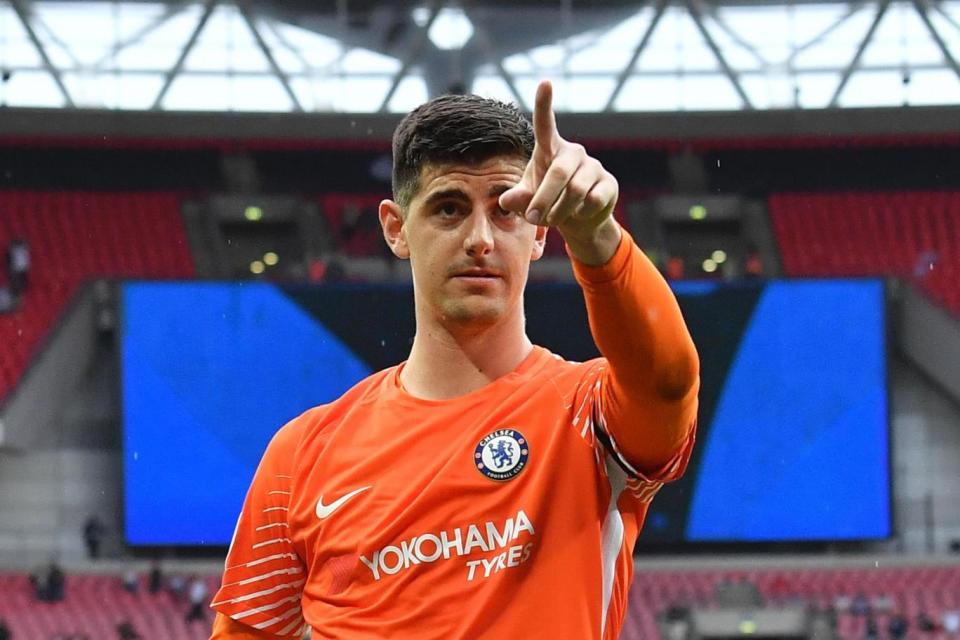 Wembley win | Thibaut Courtois asks for a young fan to be brought forward (Getty)