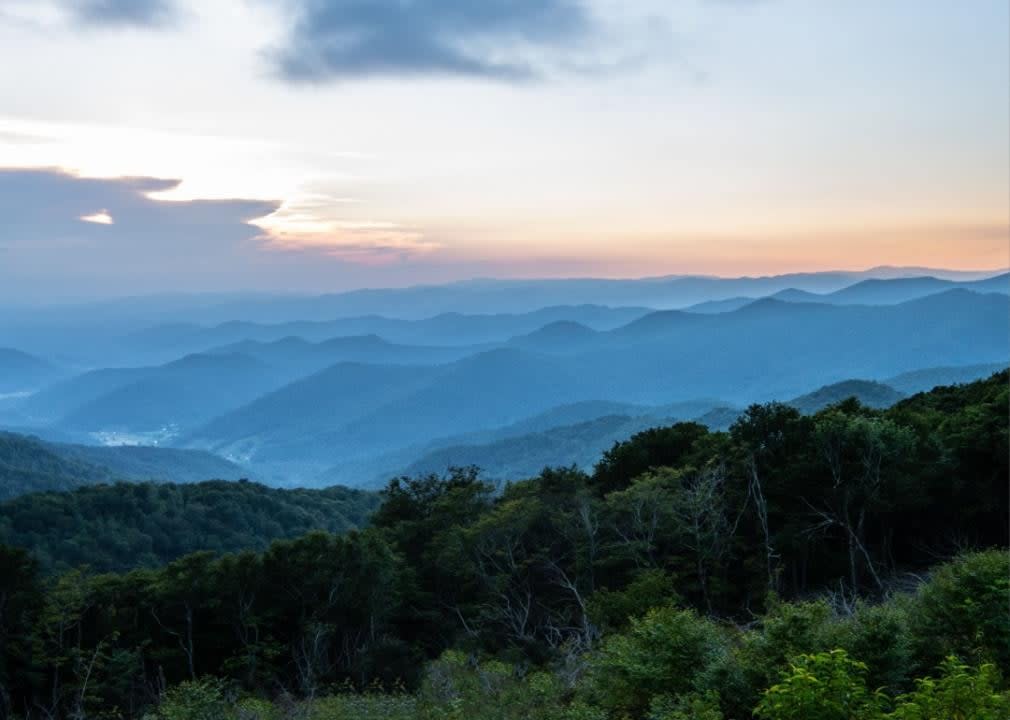 A distant view of Barnardsville from the Blue Ridge Parkway.