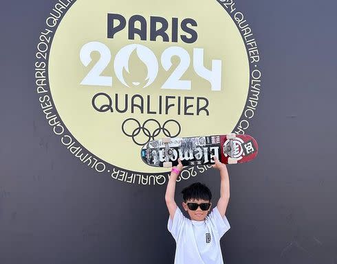 奧運官方社群介紹9歲的台灣滑板小將辜泳諺。（翻攝自IG）