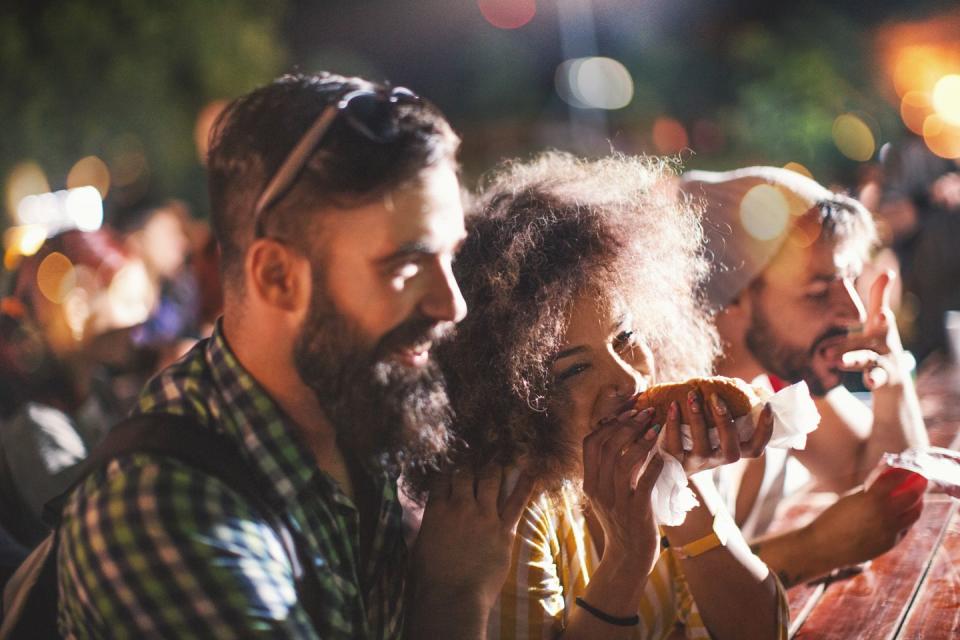 Stroll through a street fair.