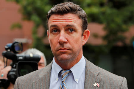 Congressman Duncan Hunter (R-CA), leaves federal court in San Diego, California, U.S. September 24, 2018. REUTERS/Mike Blake