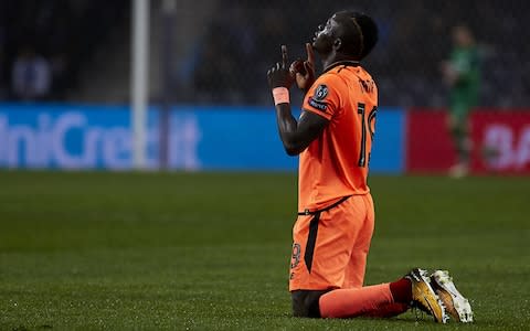 Sadio Mane scores Liverpool's first European hat-trick since Philippe Coutinho's in the last game - Credit: GETTY IMAGES