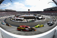 BRISTOL, TN - MARCH 18: Clint Bowyer, driver of the #15 5-hour Energy Toyota, races during the NASCAR Sprint Cup Series Food City 500 at Bristol Motor Speedway on March 18, 2012 in Bristol, Tennessee. (Photo by Jared C. Tilton/Getty Images)