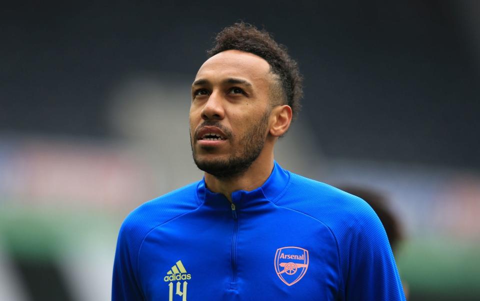 File photo dated 02-05-2021 of Arsenal's Pierre-Emerick Aubameyang warming up before the Premier League match at St James' Park, Newcastle upon Tyne. Issue date: Wednesday May 5, 202 - Lindsey Parnaby/PA Wire