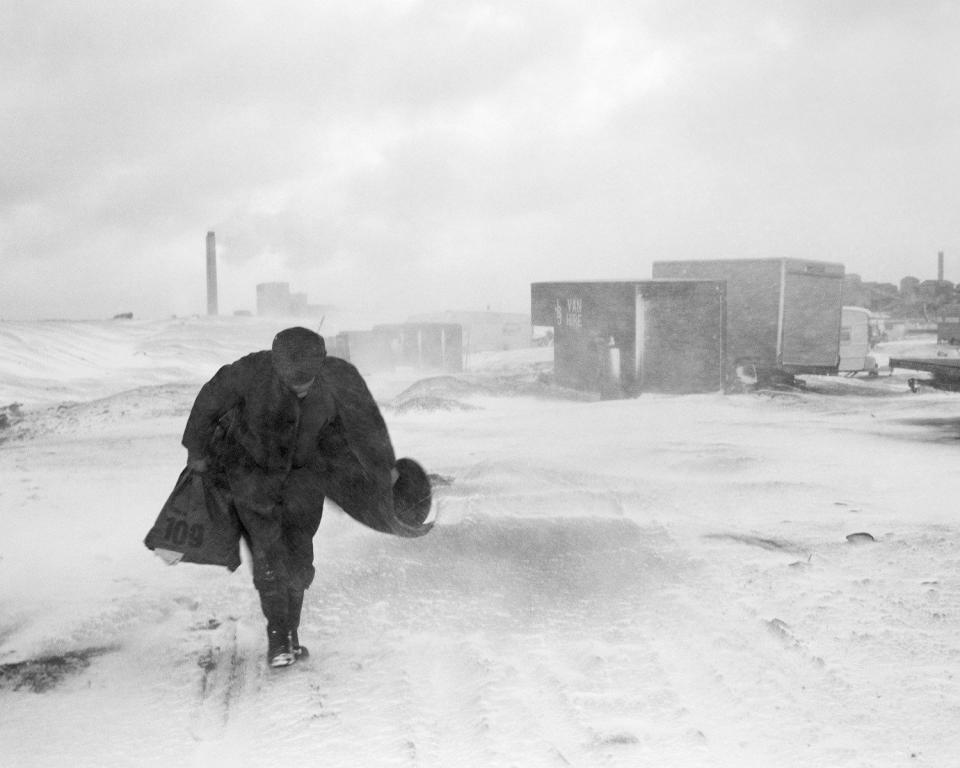 Cookie in the Snow, Seacoal Camp, Lynemouth, Northumberland, 1984 -  Chris Killip