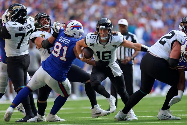 Jacksonville Jaguars cornerback Darious Williams (31) in coverage during an  NFL football game against the Denver Broncos at Wembley Stadium in London,  Sunday, Oct. 30, 2022. The Denver Broncos defeated the Jacksonville