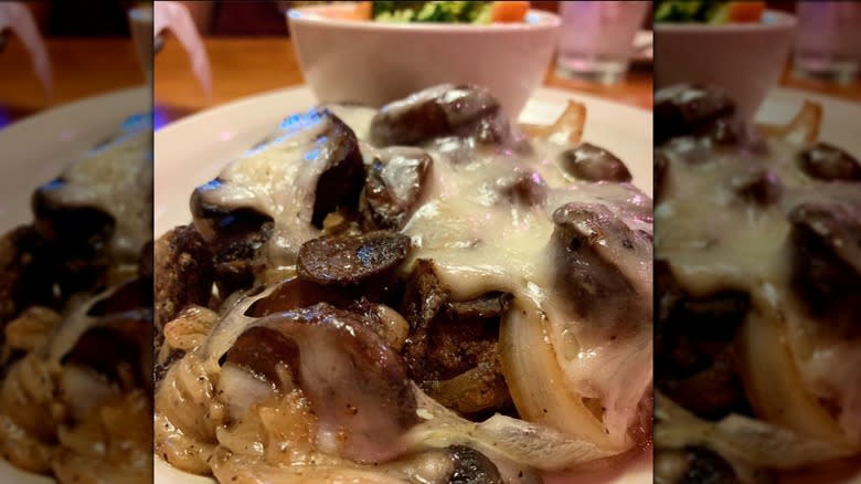 steak cheese mushrooms onions