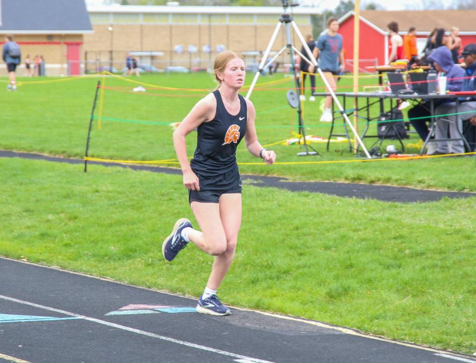 Tessa Hatt took first place in the mile run for Sturgis on Tuesday.