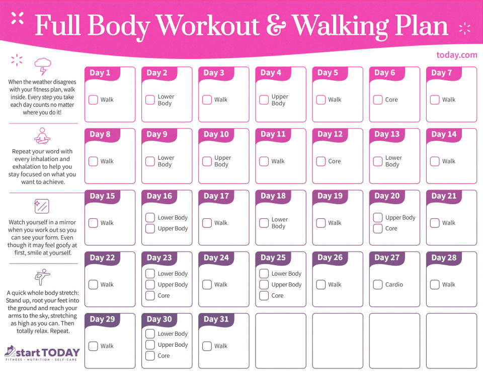 The Start TODAY January Full Body Workout and Walking Plan