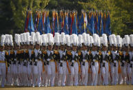 South Korean army soldiers participate in the media day for the 74th anniversary of Armed Forces Day at the military base in Gyeryong-City, South Korea, Thursday, Sept. 29, 2022. Armed Forces Day is observed on Saturday, Oct. 1. (Jeon Heon-Kyun/Pool Photo via AP)