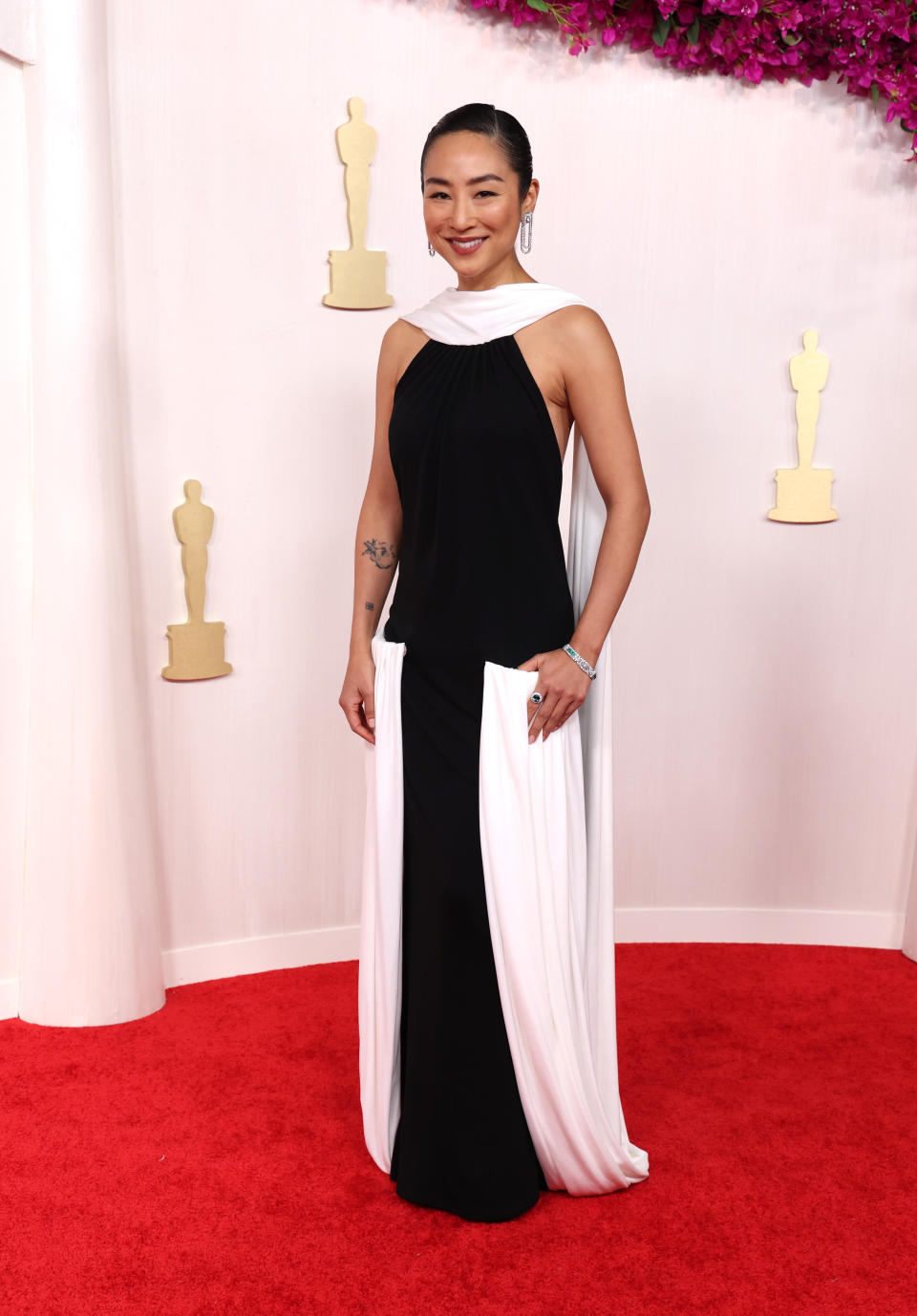 Greta Lee 2024 Oscars red carpet