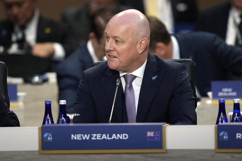 New Zealand Prime Minister Christopher Luxon attends a session of the NATO summit with Indo-Pacific Partners Thursday July 11, 2024, in Washington. (AP Photo/Matt Rourke)